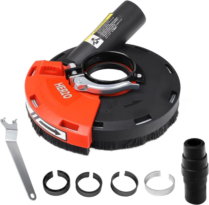 HERZO Dust Shroud for Angle Grinder 4/4.5/5 inch Universal Surface Grinding Shroud (125MM) - Image 1